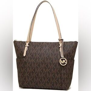 Michael Kors Dark Brown Tote with Gold Accents
